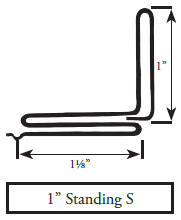 Ductmate 1&quot; Standing S, 10&#39; Length, Galvanized, 22GA